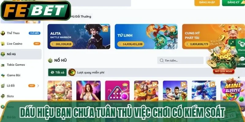 Dấu hiệu rằng bạn đang chưa tuân thủ việc chơi có kiểm soát
