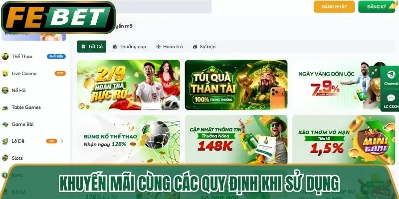 Khuyến mãi cùng các quy định khi sử dụng